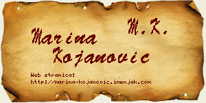 Marina Kojanović vizit kartica